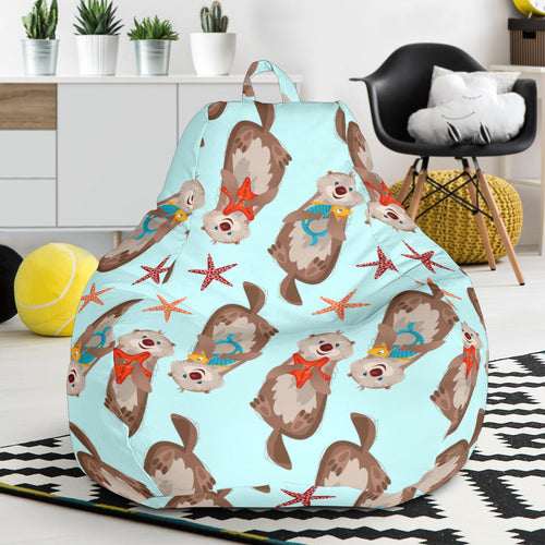 Otter Pattern Background Bean Bag Cover