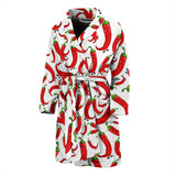 Red Chili Pattern Men Bathrobe