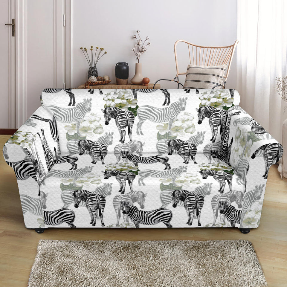 Zebra Pattern Loveseat Couch Slipcover