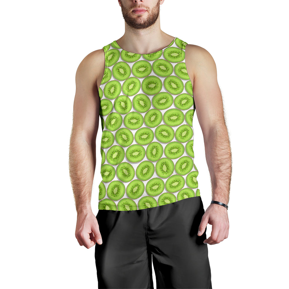 Sliced Kiwi Pattern Background Men Tank Top