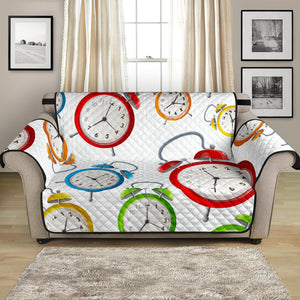 Colorful Clock Pattern Loveseat Couch Cover Protector