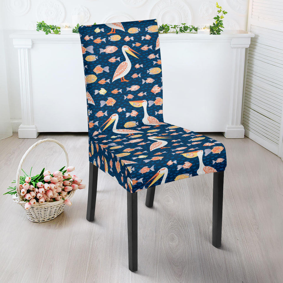 Pelican Pattern Print Design 01 Dining Chair Slipcover