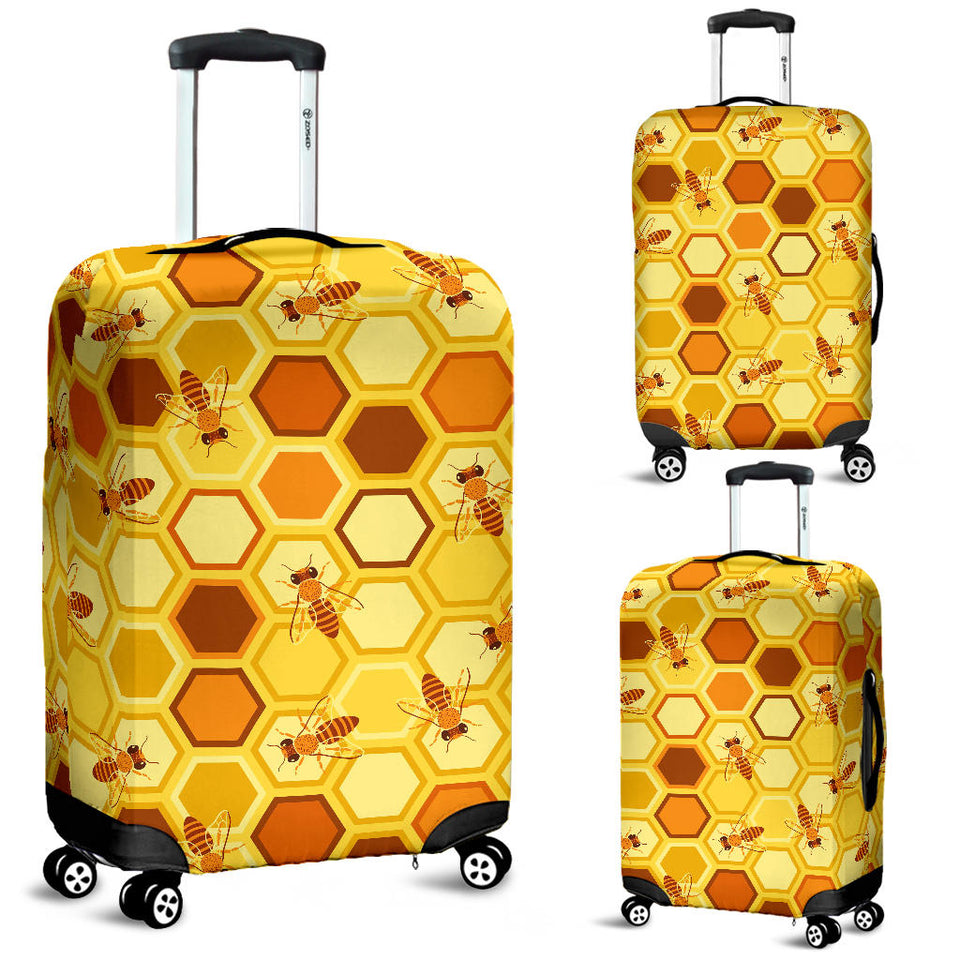 Bee and Honeycomb Pattern Luggage Covers