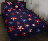 USA Star Pattern Theme Quilt Bed Set