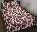 Crow Tree Leaves Pattern Quilt Bed Set