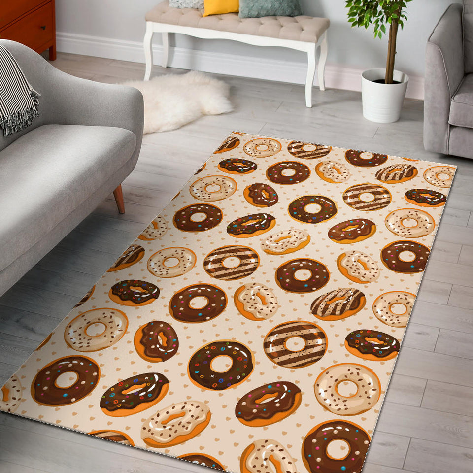 Chocolate Donut Pattern Area Rug
