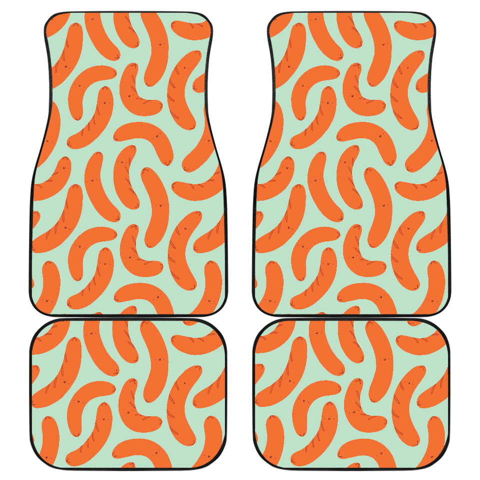 Sausage Pattern Print Design 04 Front and Back Car Mats