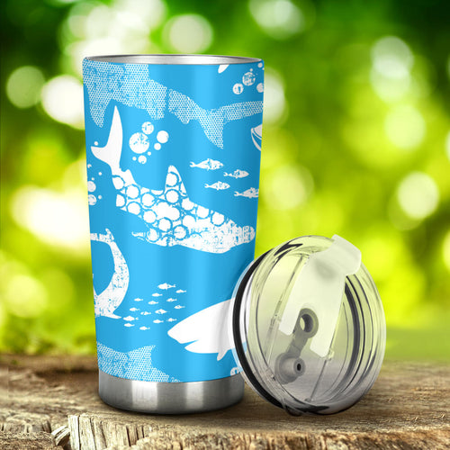 Shark Pattern Blue Theme Tumbler