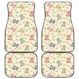 Teddy Bear Pattern Print Design 05 Front and Back Car Mats