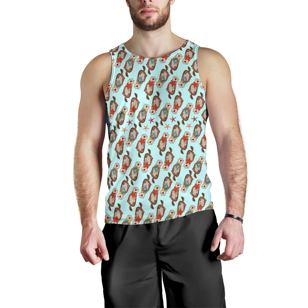 Otter Pattern Background Men Tank Top