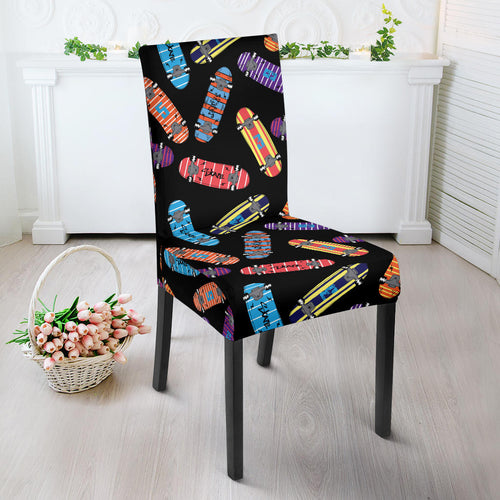 Skate Board Pattern Print Design 04 Dining Chair Slipcover
