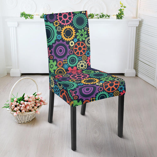 Gear Pattern Print Design 02 Dining Chair Slipcover