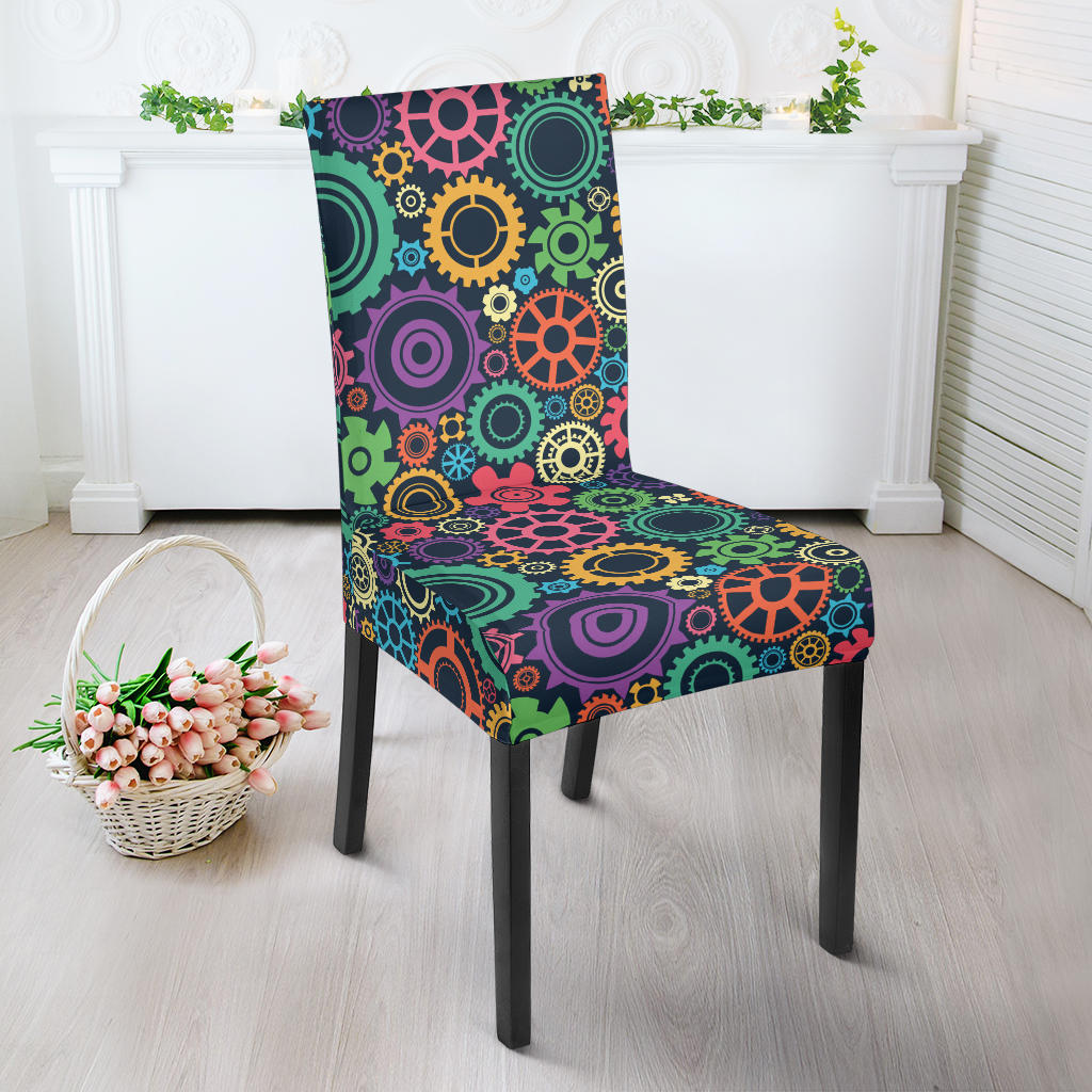 Gear Pattern Print Design 02 Dining Chair Slipcover