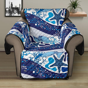 Whale Starfish Pattern Recliner Cover Protector