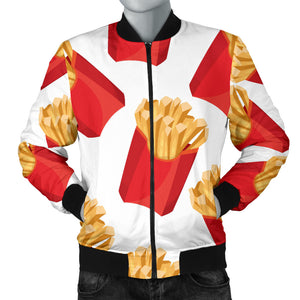 French Fries Theme Pattern Men Bomber Jacket