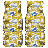 Greyhound Pattern Print Design 02 Front and Back Car Mats