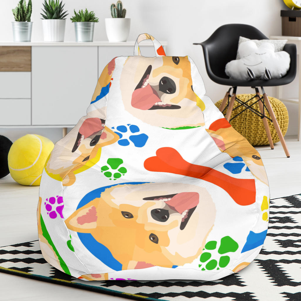 Shiba Inu Paw Bone Pattern Bean Bag Cover