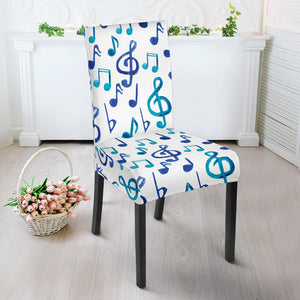 Music Notes Pattern Print Design 03 Dining Chair Slipcover
