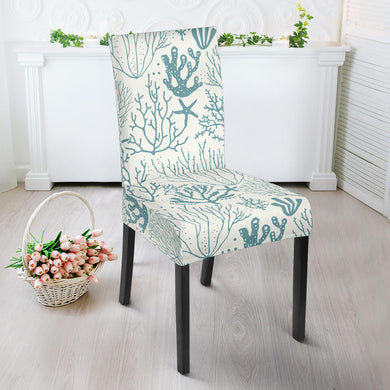 Coral Reef Pattern Print Design 02 Dining Chair Slipcover
