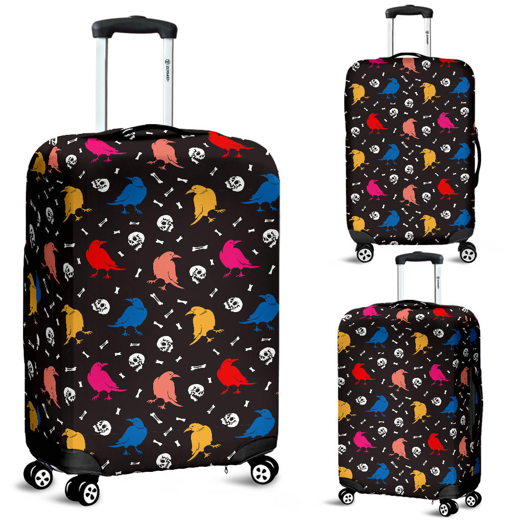 Colorful Crow Pattern Luggage Covers