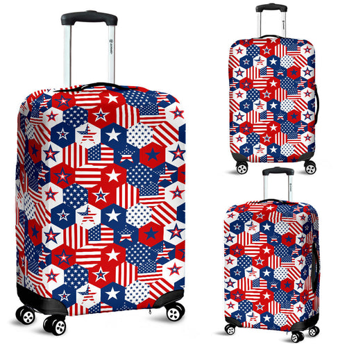 USA Star Hexagon Pattern Luggage Covers