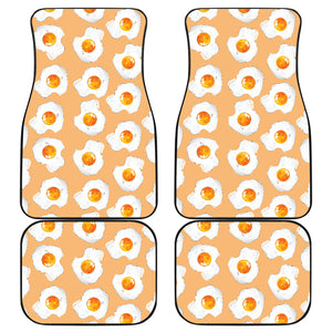 Fried Eggs Pattern Print Design 01 Front and Back Car Mats