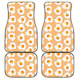 Fried Eggs Pattern Print Design 01 Front and Back Car Mats