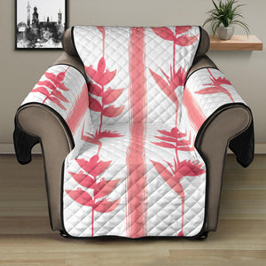 Heliconia Pink White Pattern Recliner Cover Protector