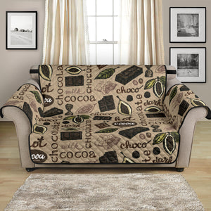 Cocoa Chocolate Pattern Loveseat Couch Cover Protector