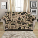 Cocoa Chocolate Pattern Loveseat Couch Cover Protector