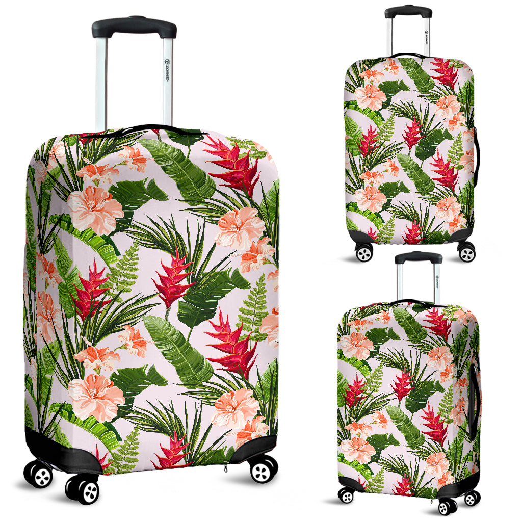 Heliconia Hibiscus Leaves Pattern Luggage Covers