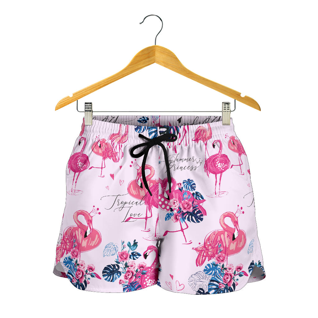 Flamingo Pink Pattern Women Shorts