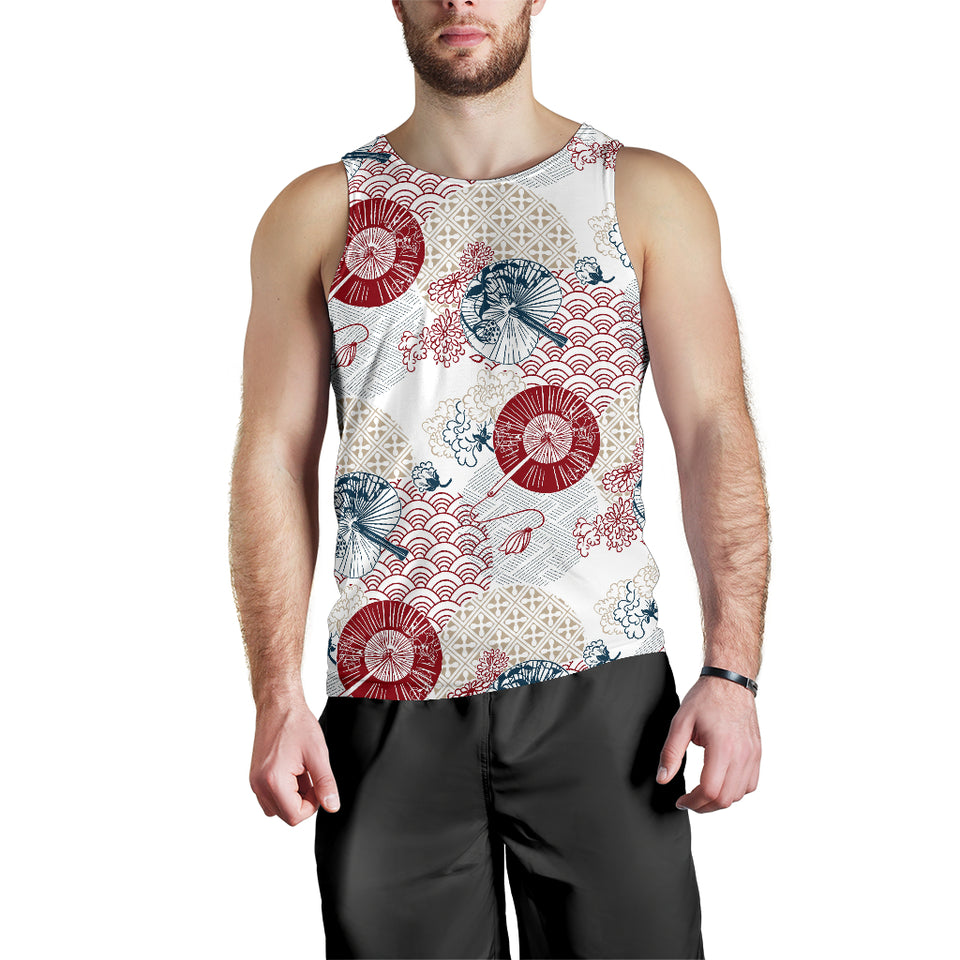 Japanese Fan Pattern Men Tank Top