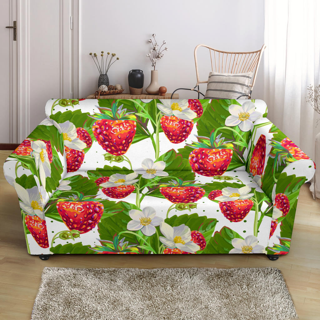 Strawberry Pattern Loveseat Couch Slipcover