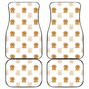 Golden Retriever Pattern Print Design 03 Front and Back Car Mats