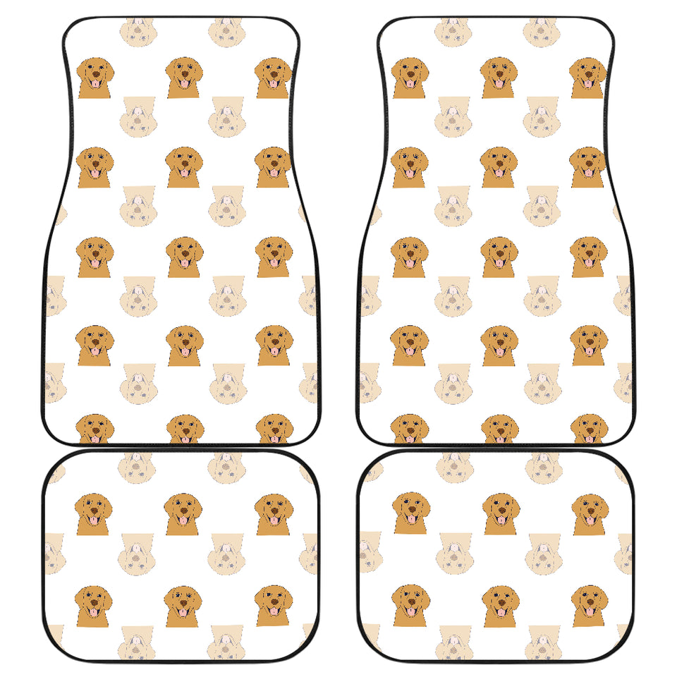 Golden Retriever Pattern Print Design 03 Front and Back Car Mats