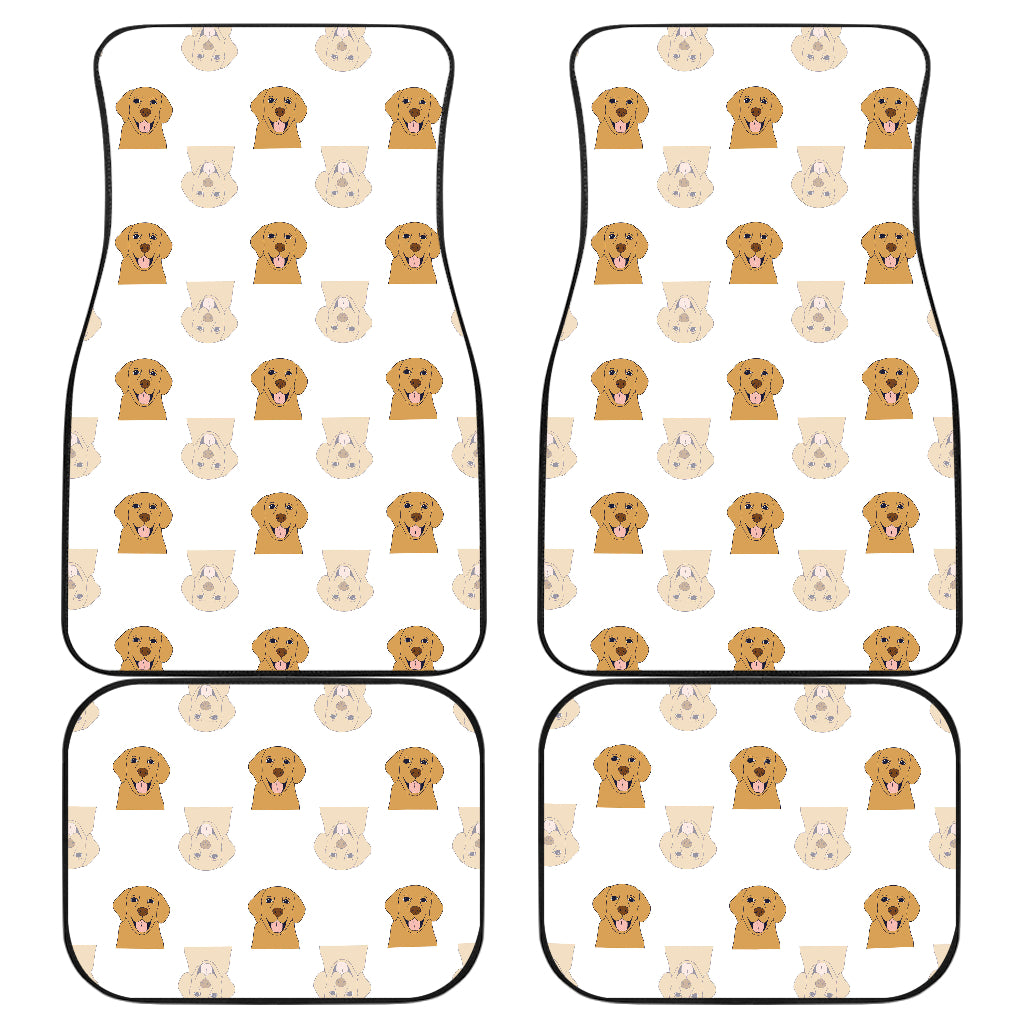 Golden Retriever Pattern Print Design 03 Front and Back Car Mats