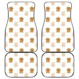 Golden Retriever Pattern Print Design 03 Front and Back Car Mats