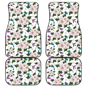 Hummingbird Pattern Print Design 01 Front and Back Car Mats