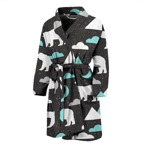 Polar Bear Moon Pattern Men Bathrobe