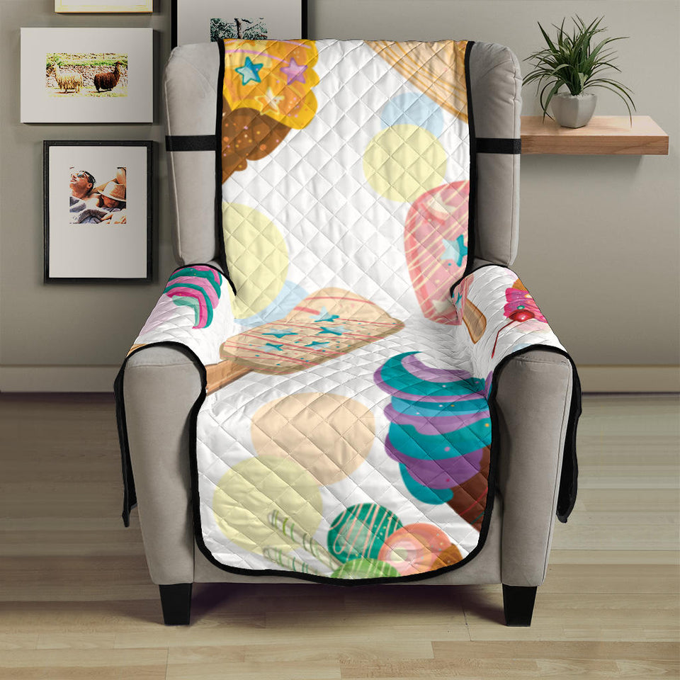 Colorful Ice Cream Pattern Chair Cover Protector