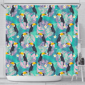 Toucan Pattern Background Shower Curtain Fulfilled In US