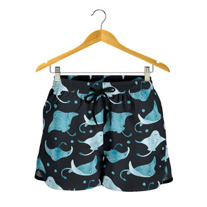 Stingray Pattern Print Design 04 Women Shorts