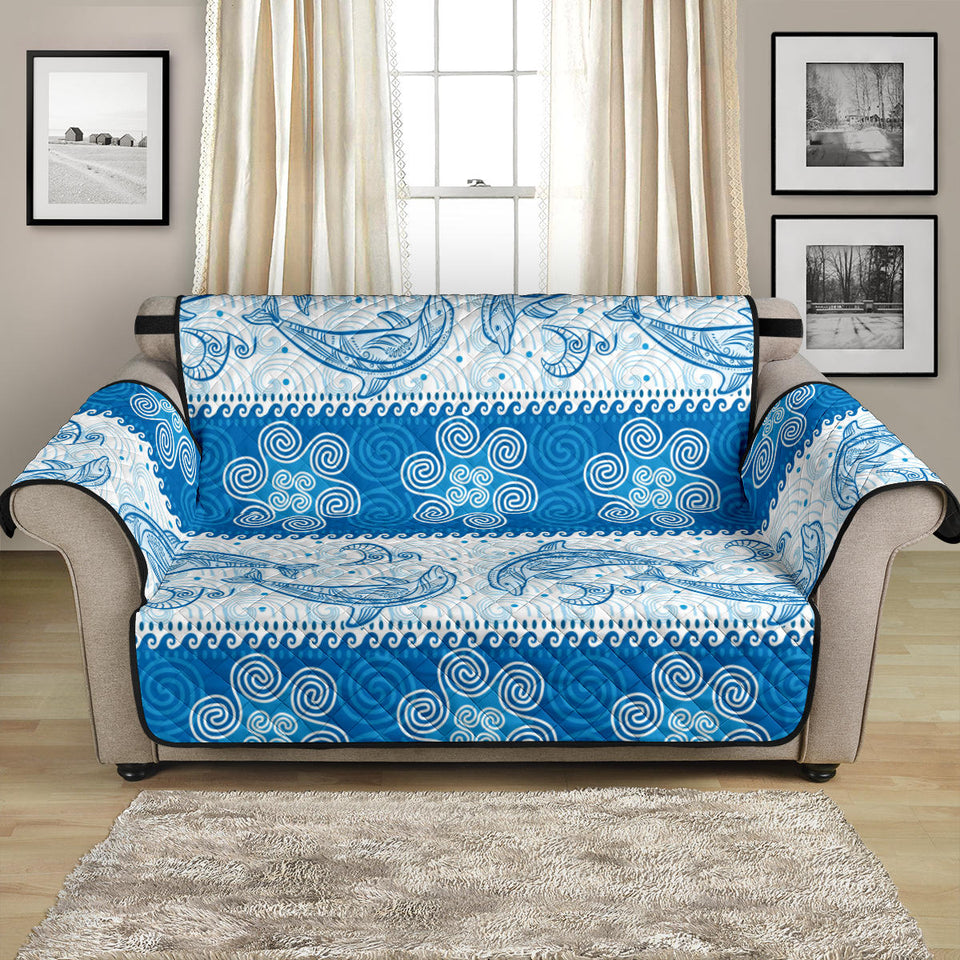 Dolphin Tribal Pattern Loveseat Couch Cover Protector