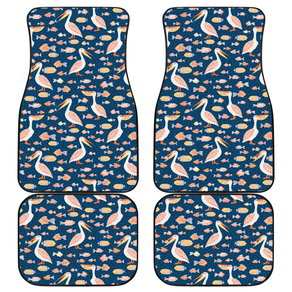 Pelican Pattern Print Design 01 Front and Back Car Mats