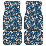 Pelican Pattern Print Design 01 Front and Back Car Mats