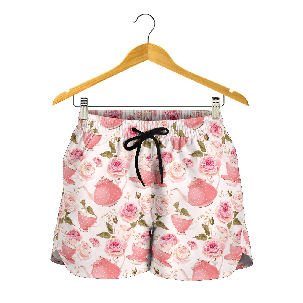 Tea pots Pattern Print Design 04 Women Shorts