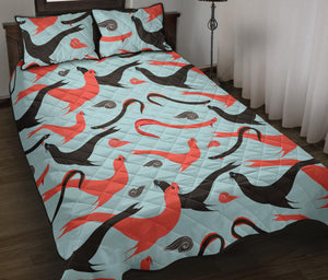 Sea Lion Pattern Theme Quilt Bed Set