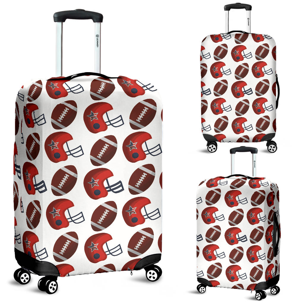 American Football Ball Red Helmet Pattern Luggage Covers