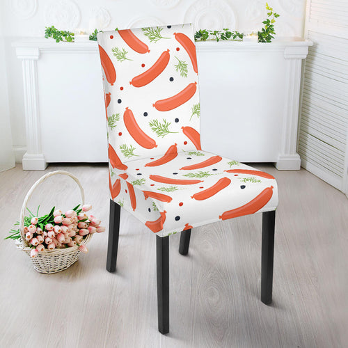 Sausage Pattern Print Design 03 Dining Chair Slipcover